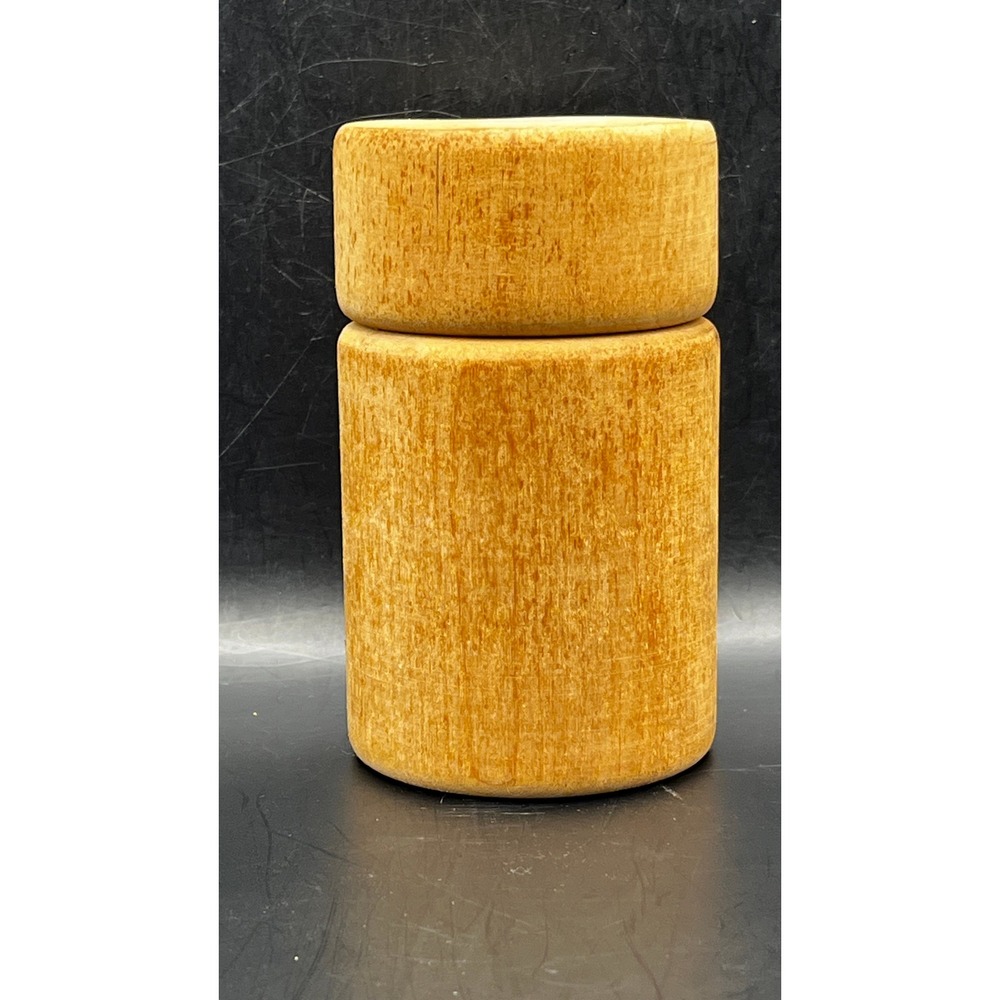 TreeSpirit Wooden Stash Box Container Lid Natural Wood Carved Tree 2.5" x 4.25"‎